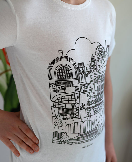 Lasten Helsinki t-paita, lähikuva