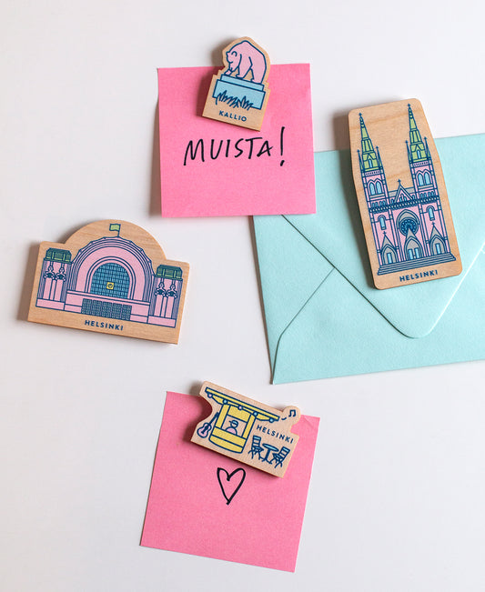 Jääkaappimagneetteja käytössä