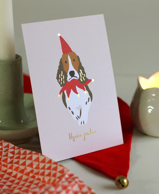 joulukortti, koira