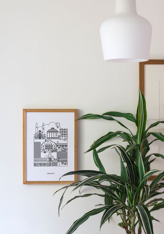 Sörnäinen juliste A4, musta printti