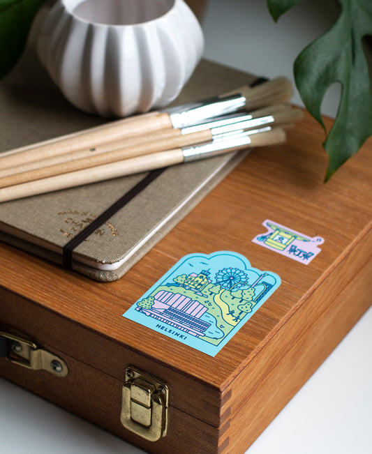 Helsinki vinyylitarra-arkki A5 käytössä