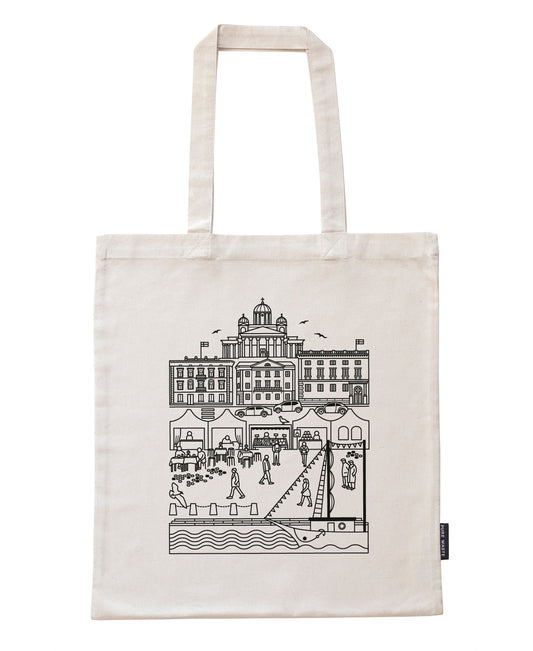 Kauppatori bag, black print