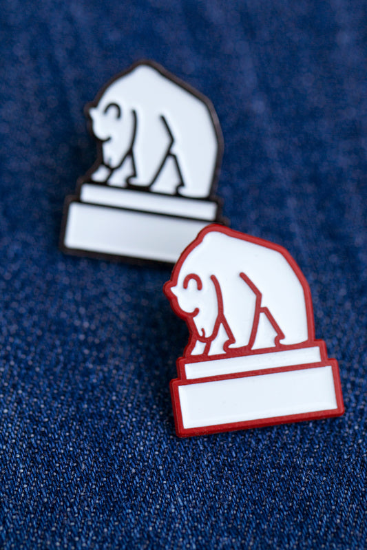 Kallio enamel pins, black and red