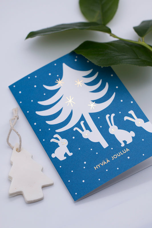 Joulujänikset greeting card