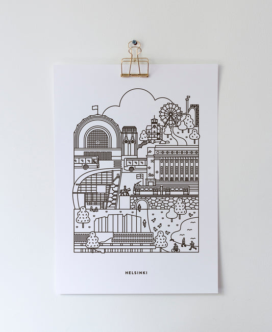 Helsinki poster A3 black