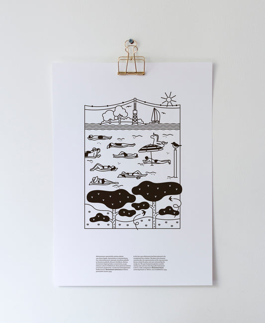 Hietsu poster A3, black