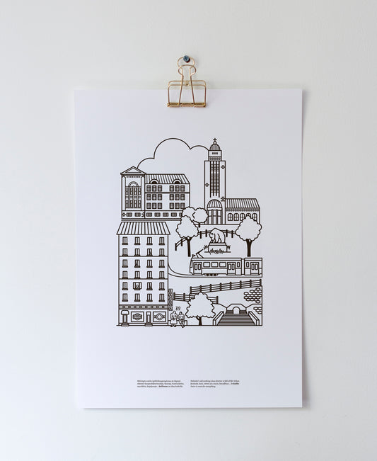 Kallio poster A3, black