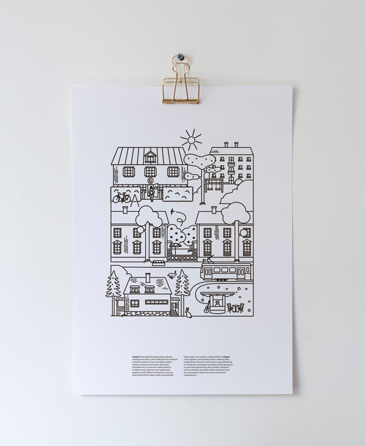 Käpylä poster A3, black