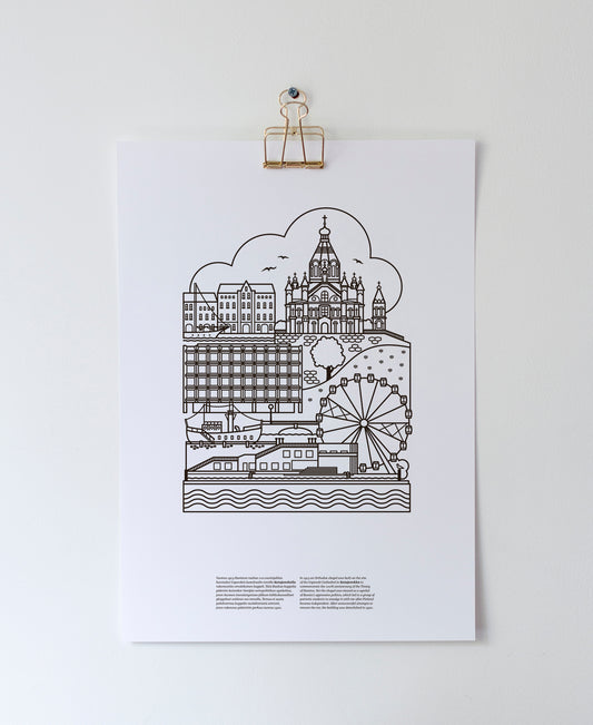 Katajanokka A3 poster, black