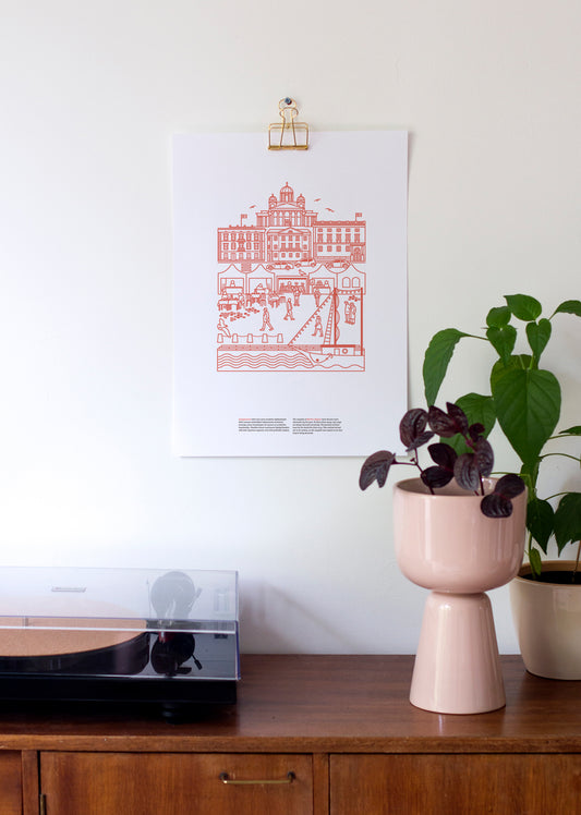 Kauppatori poster A3, orange