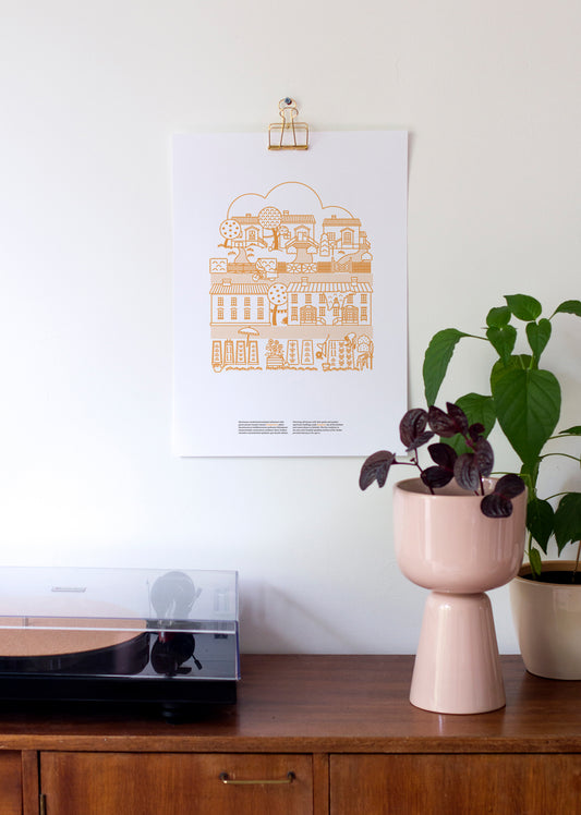 Kumpula poster A3, orange