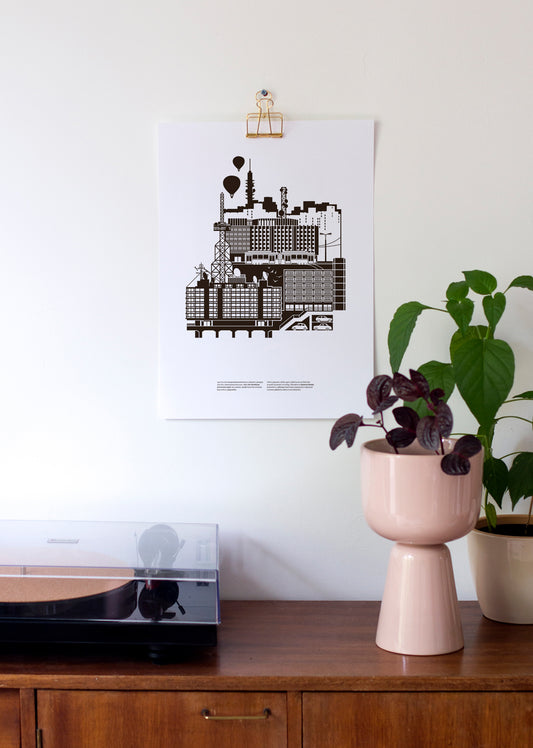 Pasila A3 juliste seinällä