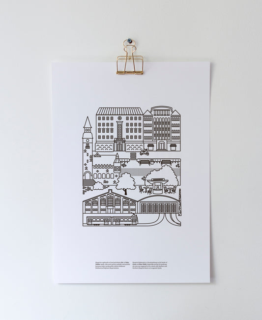 Töölö poster A3, black