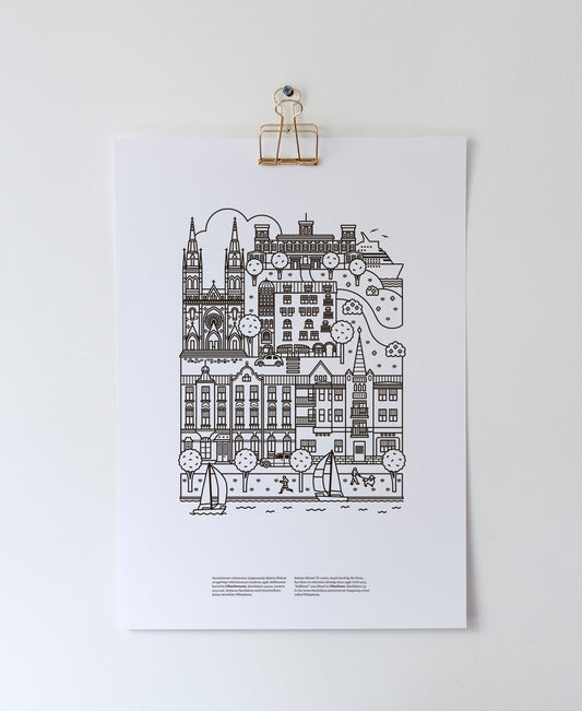 Ullanlinna poster A3, black