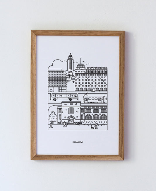 Hakaniemi juliste A4, musta