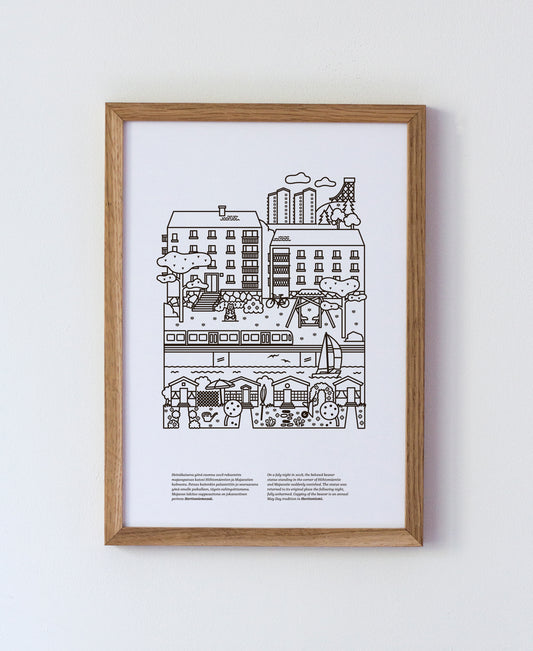 Herttoniemi poster A4, black