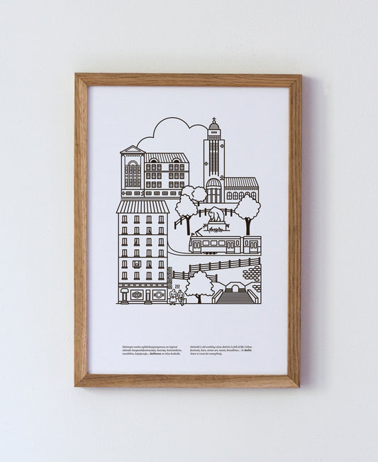 Kallio poster A4, black