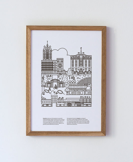 Kamppi poster A4, black