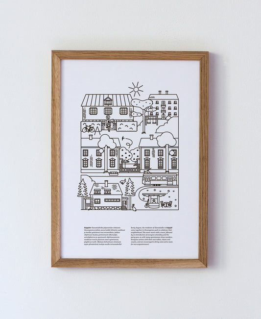 Käpylä poster A4, black