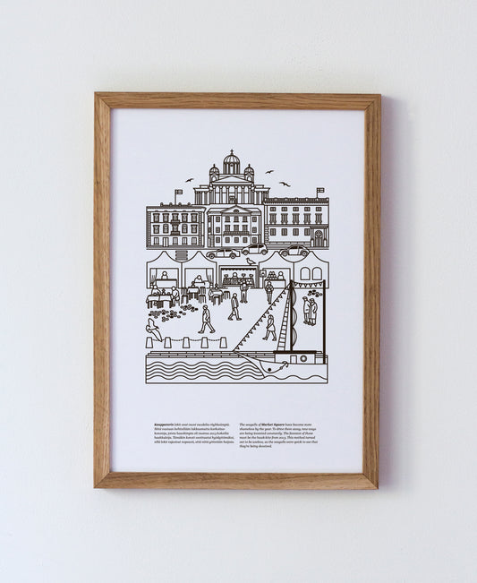 Kauppatori poster A4, black