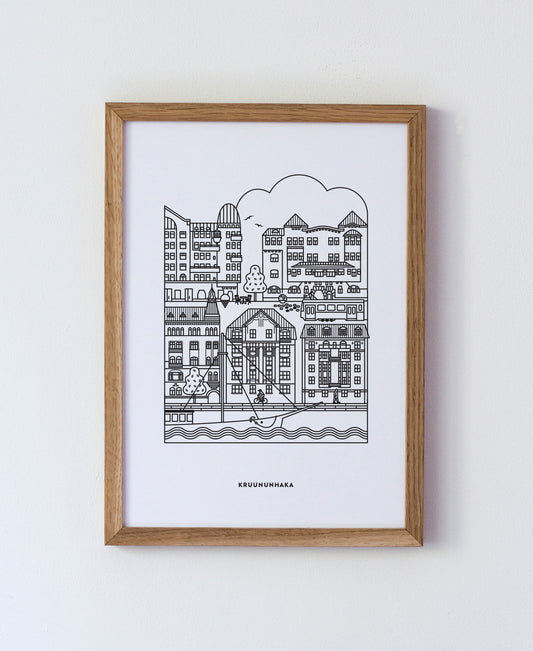 Kruununhaka juliste A4, musta