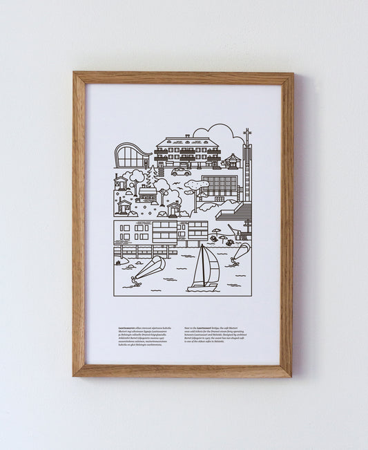 Lauttasaari poster A4, black