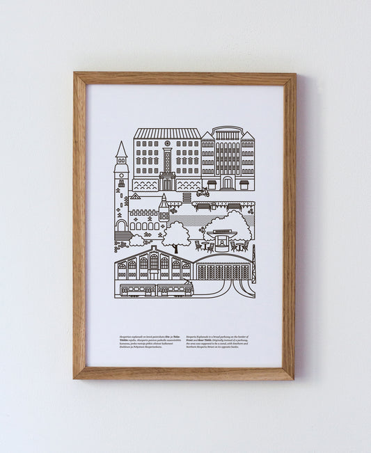 Töölö poster A4, black