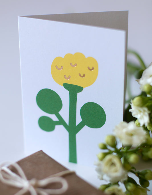 kukka mini greeting card and a present