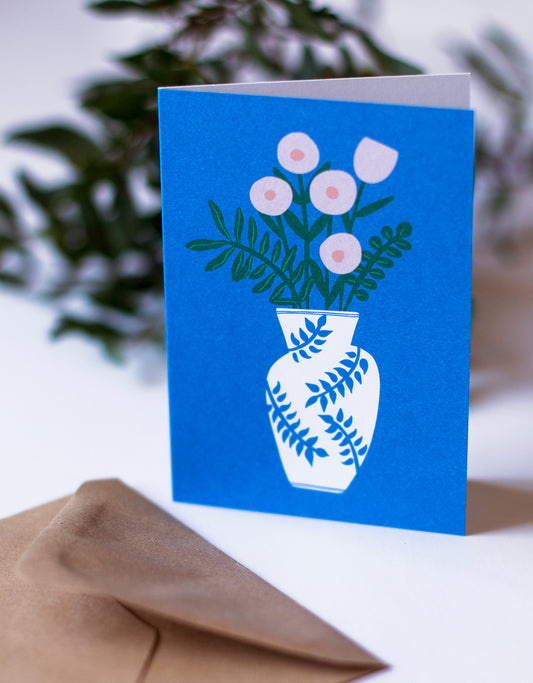 Kukkamaljakko mini greeting card + envelope