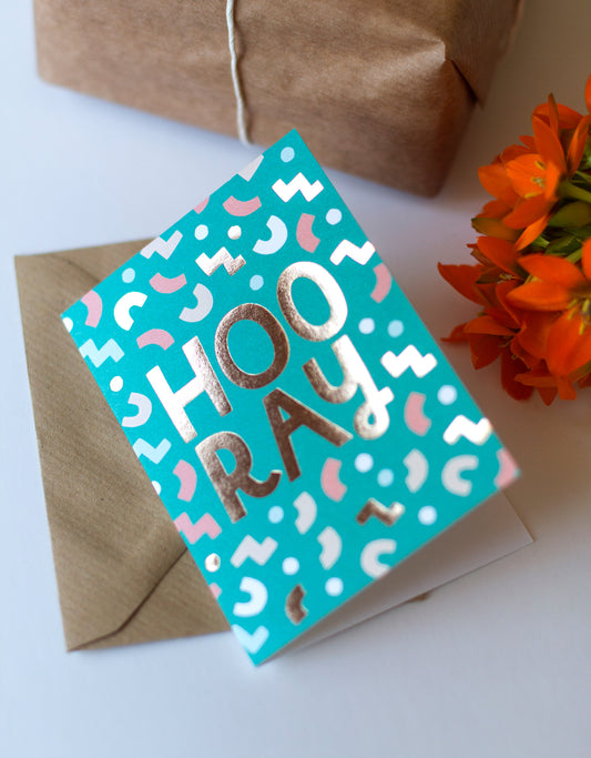 Hooray minicard and a present