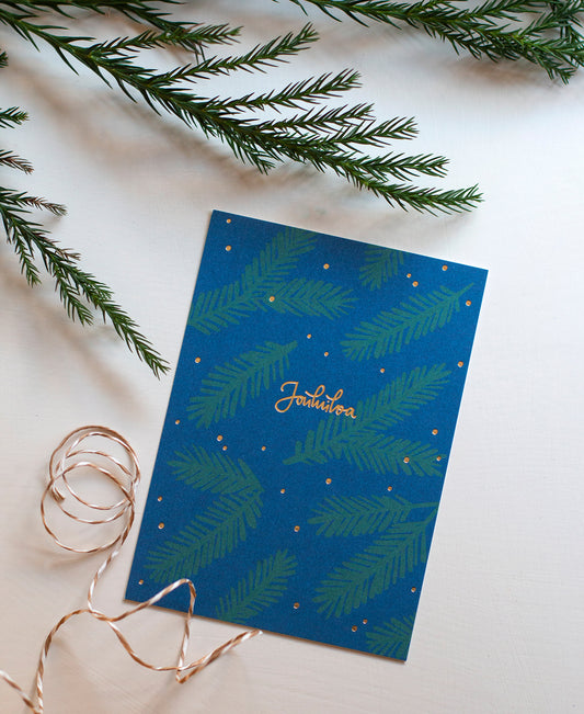 Kultapöly joulukortti