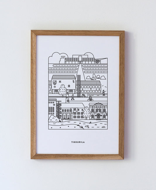 Tikkurila juliste A4 mustavalkoinen