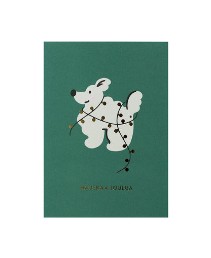 Iloinen joulukoira postikortti
