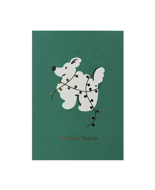 Iloinen joulukoira postikortti