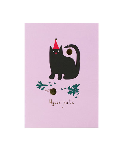 Musta kissa joulukortti
