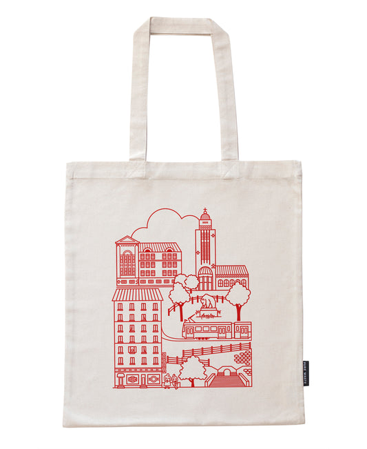Kallio bag, red print