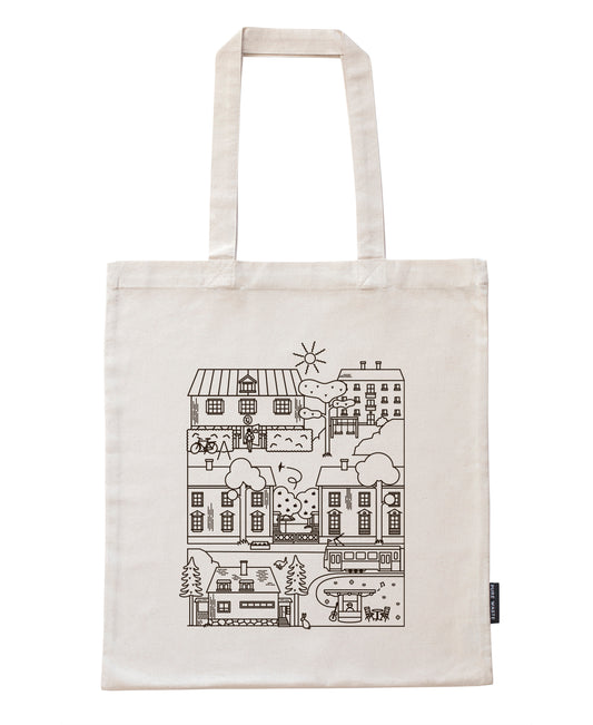 Käpylä bag with black print