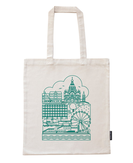 Katajanokka bag, green print