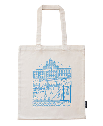 Kauppatori bag, blue print