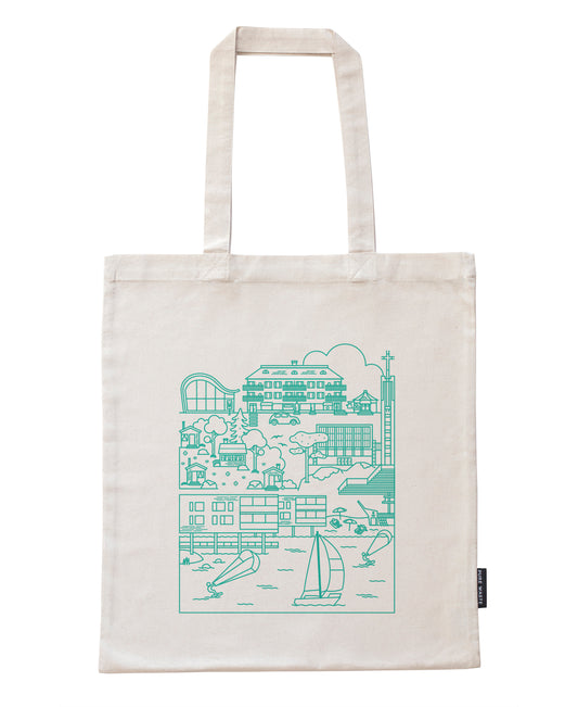 Lauttasaari bag with mint green print