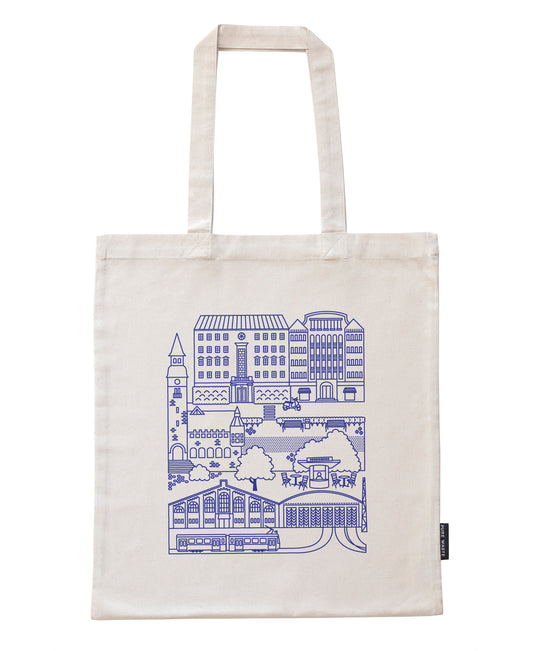 Töölö bag with purple print