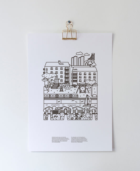 Herttoniemi Poster A3, black