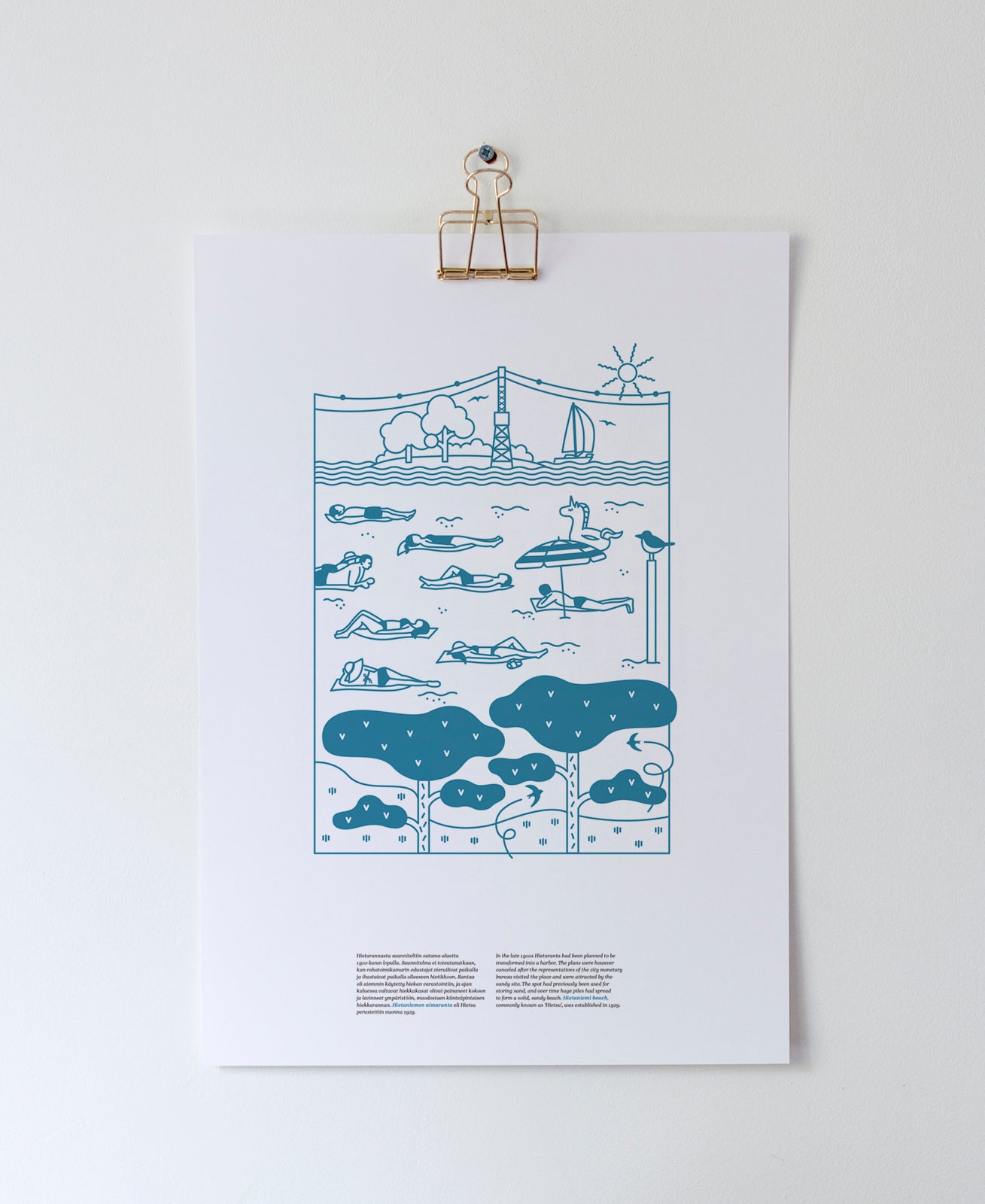 Hietsu poster A3, blue