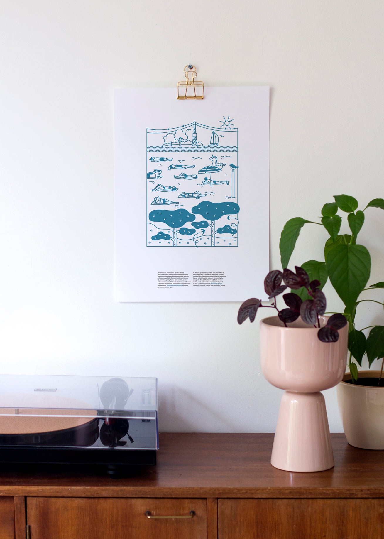 Hietsu poster A3, blue
