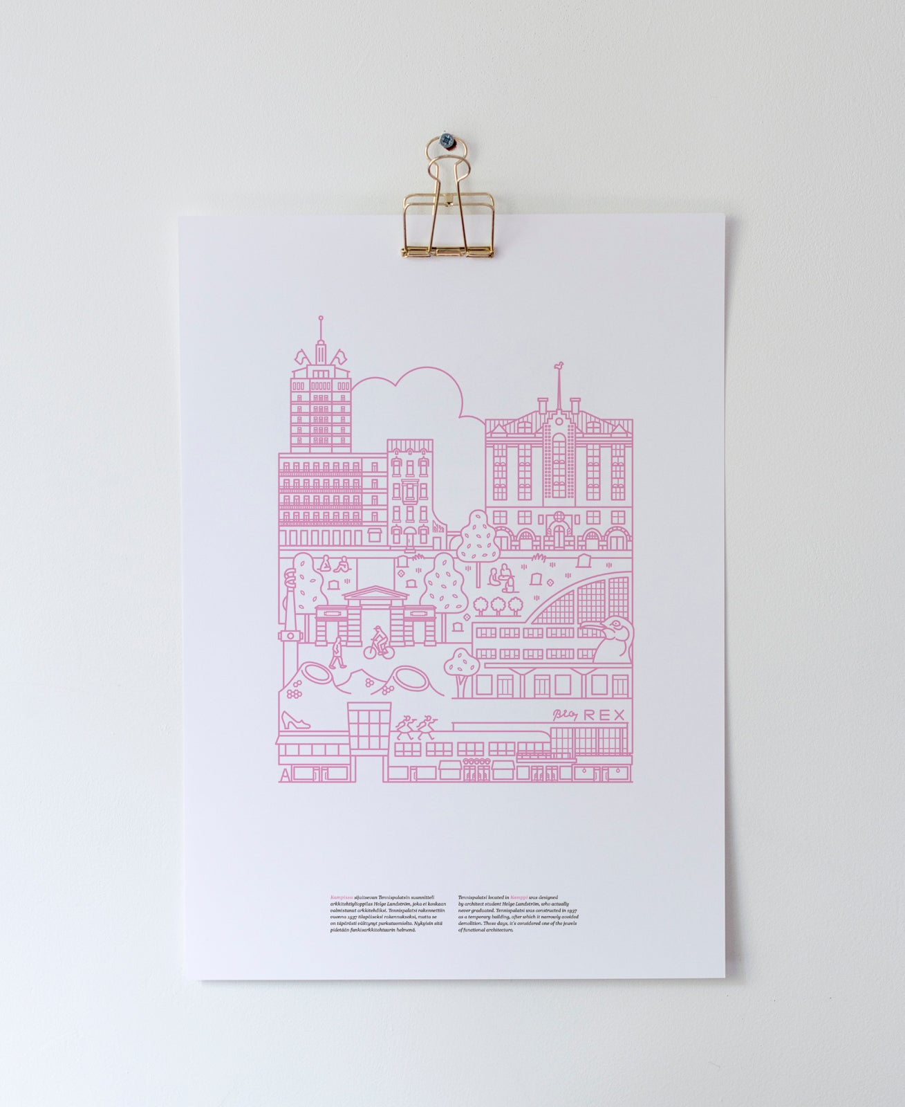 Kamppi poster A3, pink
