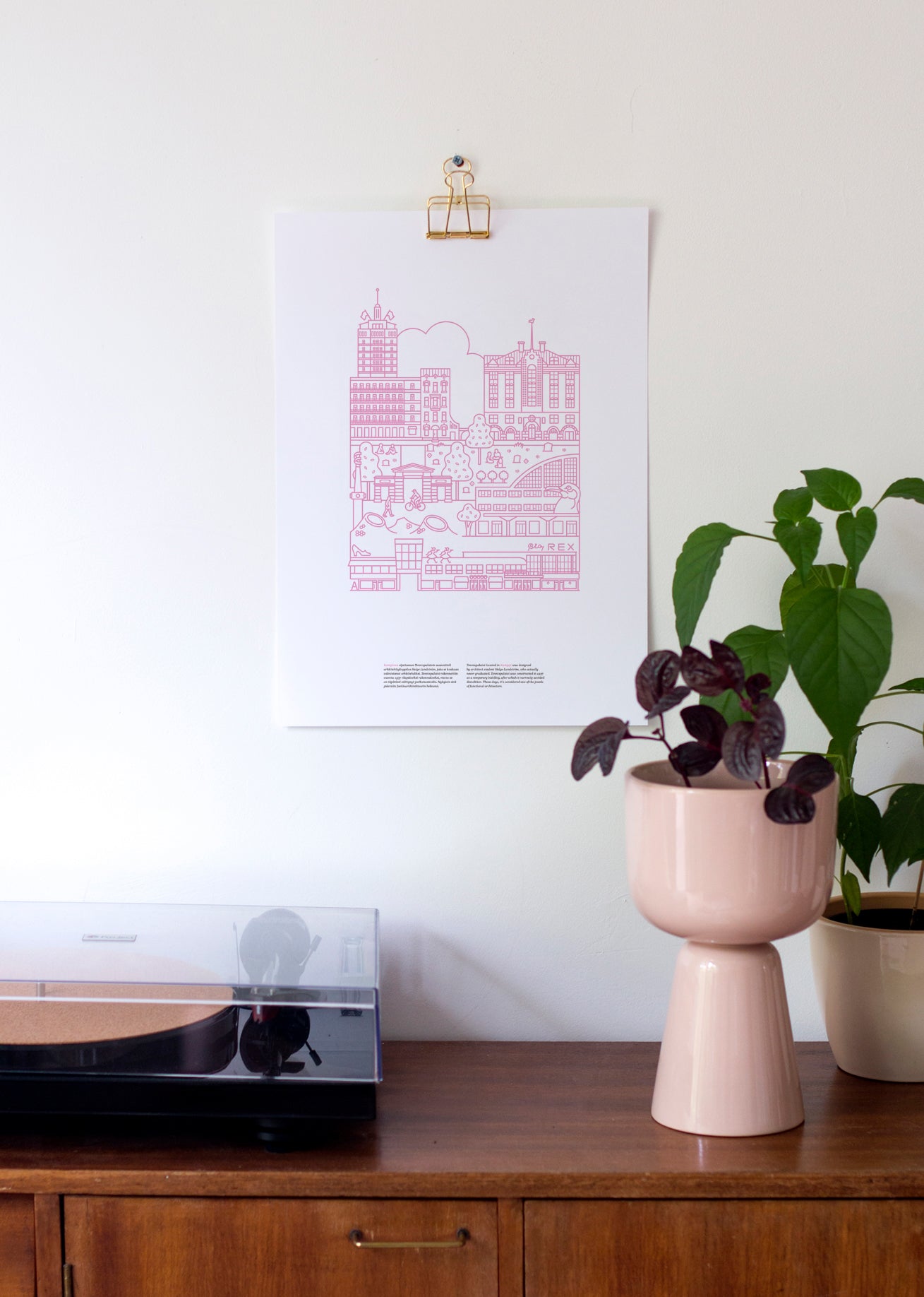 Kamppi poster A3, pink