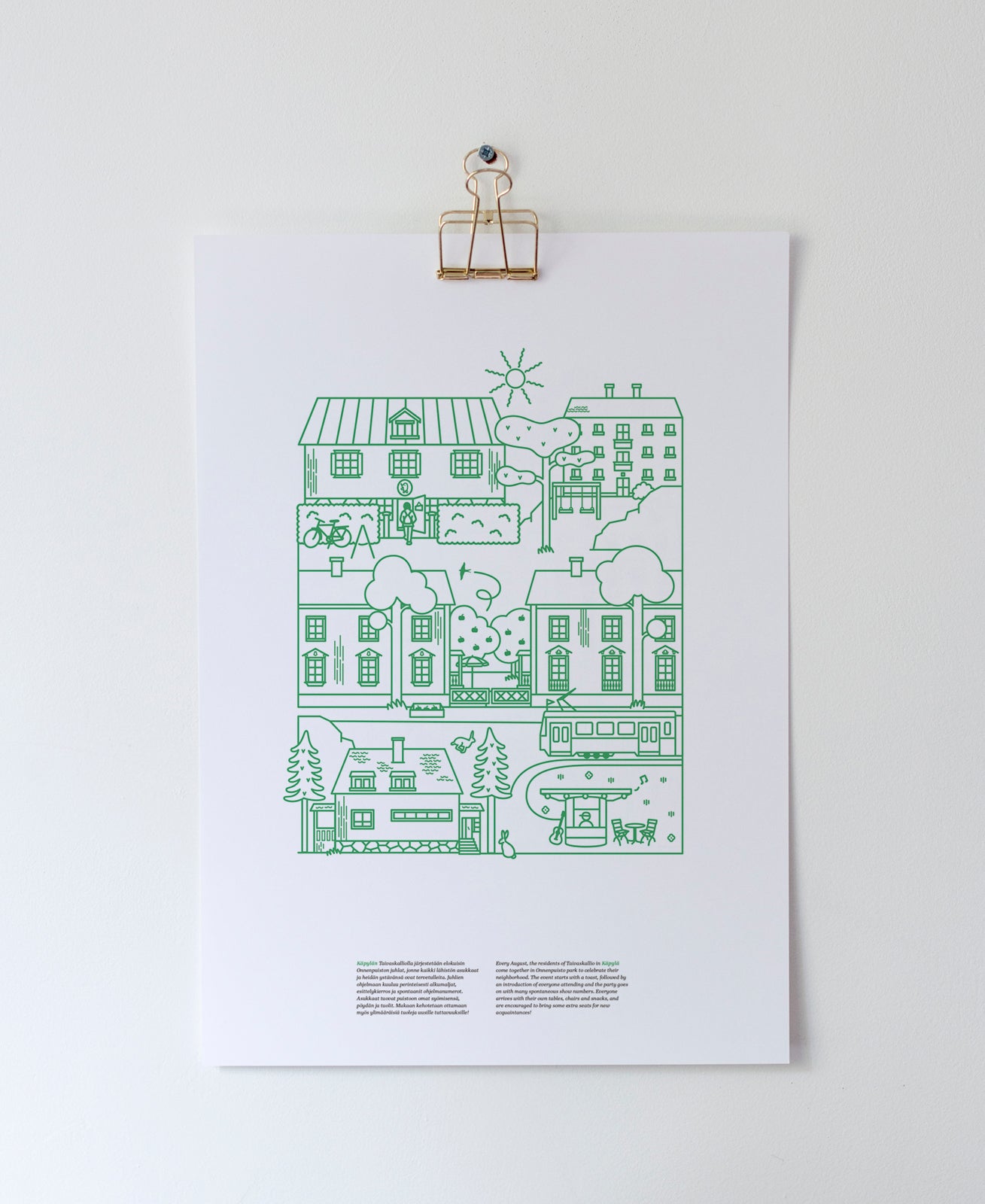Käpylä poster A3, green