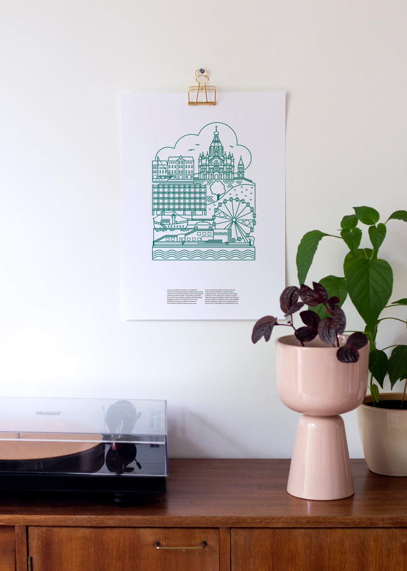 Katajanokka A3 poster, green