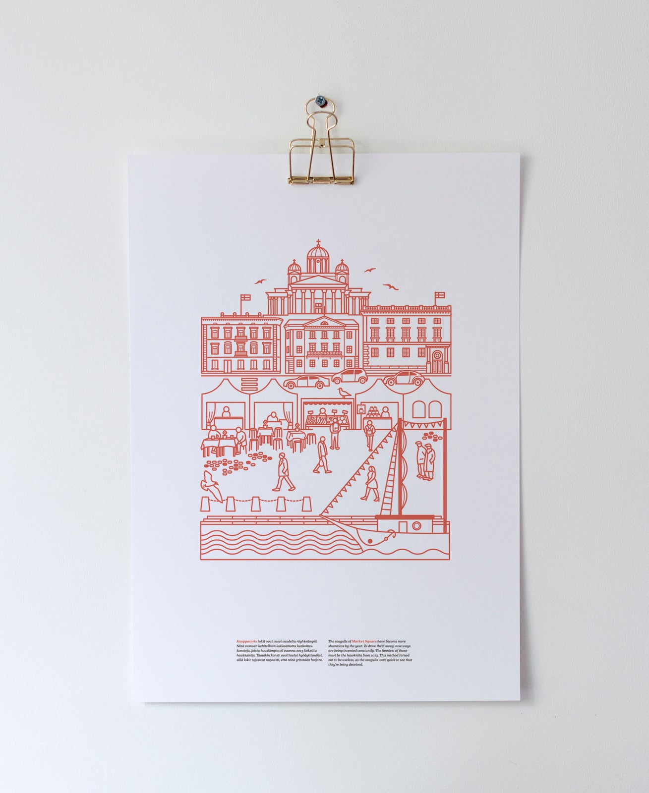 Kauppatori poster A3, orange