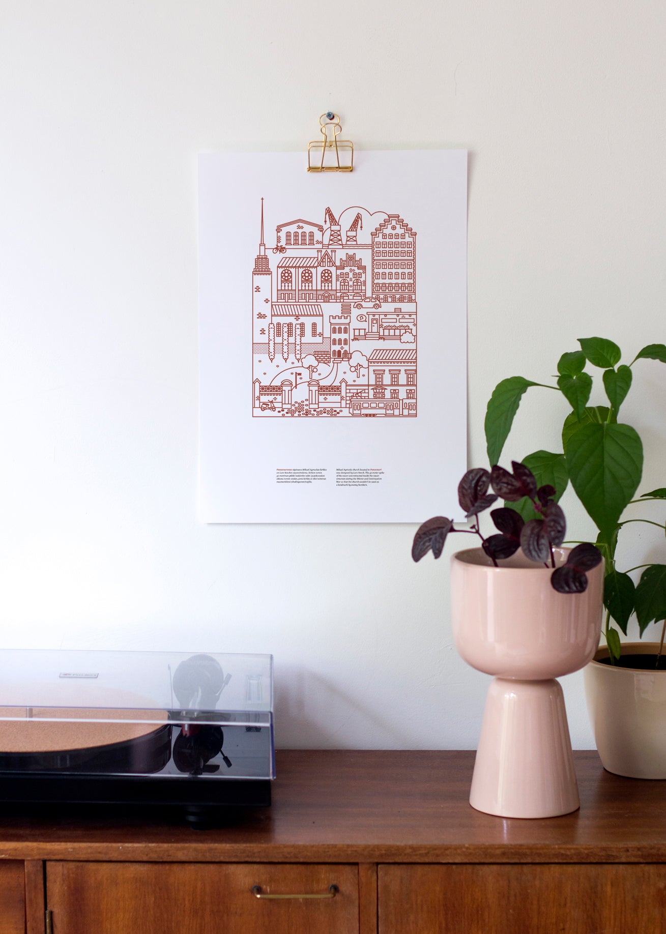 Punavuori poster A3, maroon